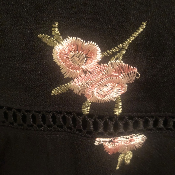 New Francesca’s Black Floral Dress w/ Adjustable Spaghetti Straps - Picture 2 of 4